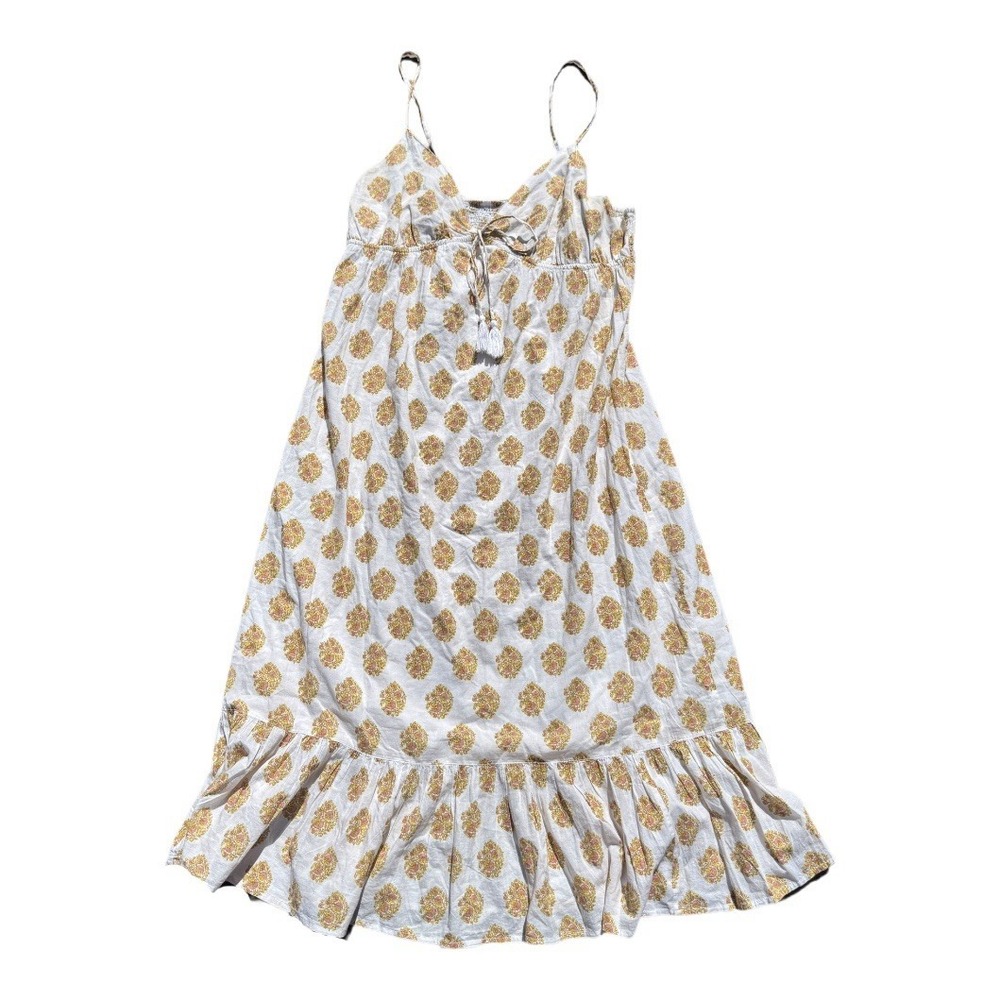 DIZZY LIZZY Dress Maxi Sundress Sleeveless Spaghetti Straps White Floral XL Boho